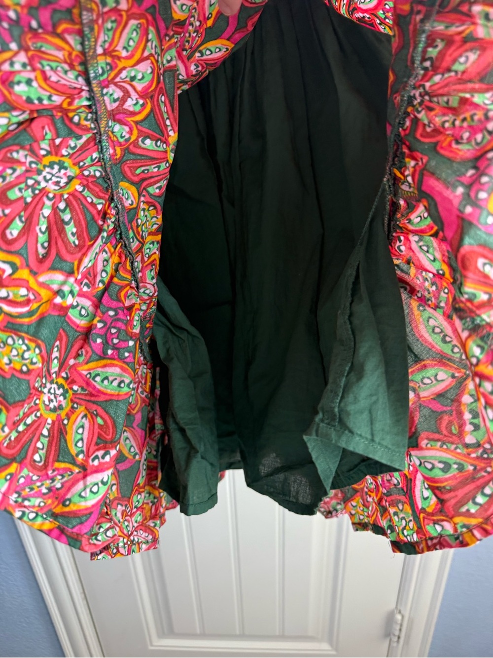 Crewcuts Pink & Green Paisley Sundress with Ruffle Straps - Picture 6 of 6